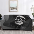 thumbnail image 2 of Balery Black White Hat Skull Manta de Franela con Dibujo, Lujo Ultra Suave y Cálido, Antipelusa y Resistente a las Arrugas para Cama, Sofá, Camping -80"x60", 2 of 6