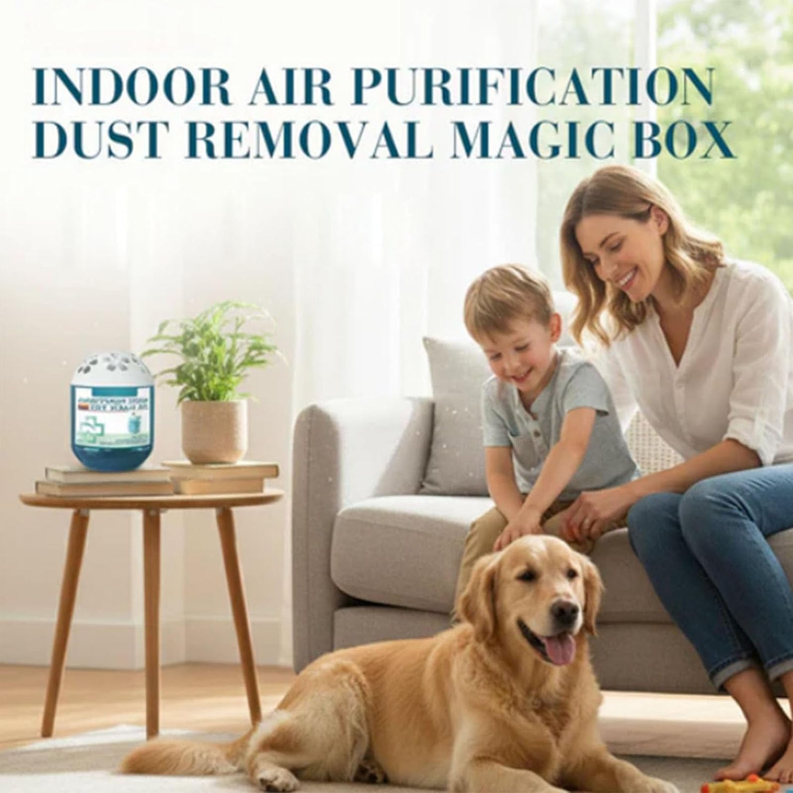 Indoor Air Purification Dust Removal Magic Box – Multi-Functional Air Magic Box with Automatic Dust Collection, Plant-Based Formula, Continuous Air Purifier for Home(B 350g)