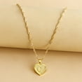 thumbnail image 5 of harmtty Pendant Necklace A-Z Initial Letter Heart Shape Jewelry Simple Bright Luster Necklace for Birthday,V, 5 of 8