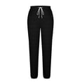 thumbnail image 6 of Taqqpue Womens Baggy Sweatpants Casual Solid Color Cotton Elastic High Waisted Drawstring Palazzo Harem Pants Loose Fit Wide Leg Trousers Pants Workout Active Athletic Joggers Pants with Pockets, 6 of 6