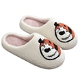thumbnail image 2 of KEVCHE Womens Halloween Pumpkin Slippers for Warm Indoor Wear, Plush Spooky Design House Shoes for Men Women, Winter Home Fluffy Floor Slippers with Non-Slip Sole, 2 of 6