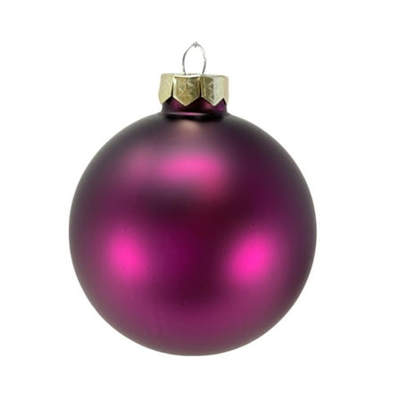 3.25 inch 4 count Matte Purple Glass Ball Christmas Ornaments