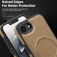 thumbnail image 3 of ELEHOLD Leather Case For iPhone 16e Magnetic Shockproof Cover, Mag Safe Compatibl, with Invisible Magnet Kickstand, Desertgold, 3 of 8