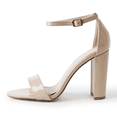 thumbnail image 2 of J. Adams Shirley High Silver Comfortable Heels for Women | Open Toe Ankle Strap Sandal Block Heel Dress Platform, 2 of 6