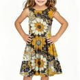 thumbnail image 2 of LOVZFMLL Robe d'Été à Bretelles pour Enfants avec Manches Volantes, Châle en Maille Imprimé Rose, Robe Décontractée, 2 of 6