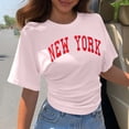 thumbnail image 2 of New York Graphic Tees for Women 2026 Summer Casual Short Sleeve Crewneck T Shirts, 2 of 4