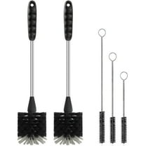 propuri Bottle Brush, Long Handle Bottle Cleaner,3-in-1 Cleaning Brush for Mugs,Straws,5Pack Black