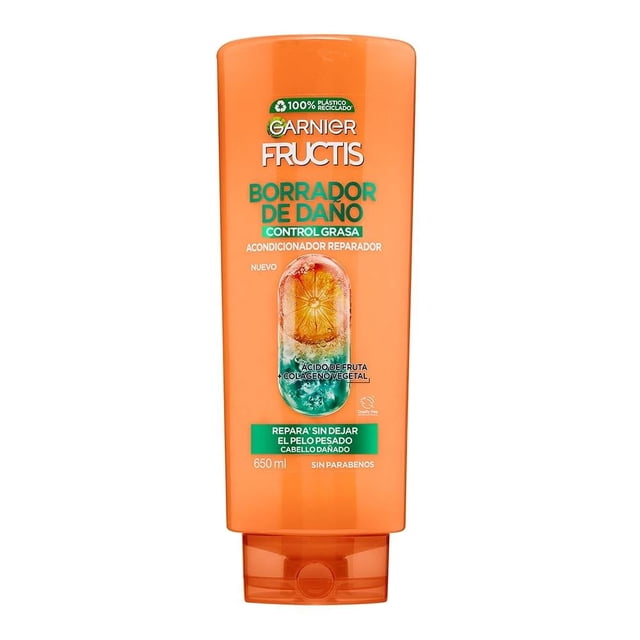 Acondicionador Garnier Fructis borrador de daño control grasa 650 ml