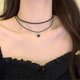 thumbnail image 5 of Ladies' black necklace, gold/light tone necklace, black star necklace with elegant pendant gold-plated, 5 of 5