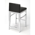 thumbnail image 2 of Beaumont Lane Tabouret en Similicuir en Acier Inoxydable en Argent, 2 of 5