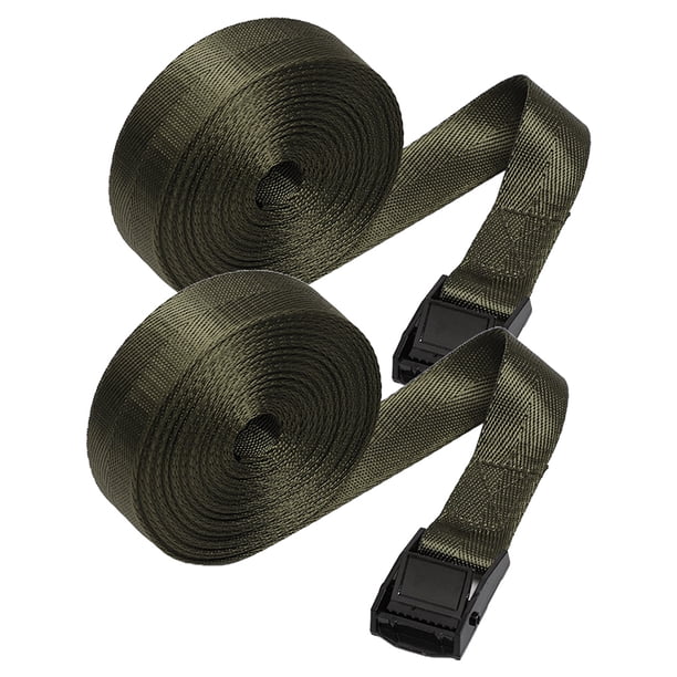 GOOHOCHY 2 rollos de correas de hebilla versátiles para asegurar la carga, correas de nailon resistentes, correa de seguridad con trinquete, correa de trinquete sin fin, correa de carga, correa de