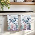 thumbnail image 7 of Whale Coastal Kitchen Towels Set of 4, Summer Beach Ocean Shell Jellyfish Starfish Absorbent Dish Towels for Kitchen, Microfiber Hand Towel, Quick Drying Tea Towel for Cleaning Decorative Dishcloths, 7 of 7