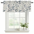 thumbnail image 2 of Blue Teal Botanical Valances for Windows, Decorative Rod Pocket Window Valance Curtains, Rustic Country Spring Floral Summer Leaf Short Curtain Drapes for Kitchen/Living Room, 2 Panels, 42" W x 18" L, 2 of 8