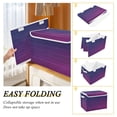 thumbnail image 3 of Iauyy Large Storage Box with Lid - Foldable Home Storage Bins for Clothes Toy Holiday Decor, Wave-like Purple (42*32*30cm), 3 of 6