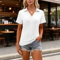 thumbnail image 5 of Hearthz White Women Polo Shirt Short Sleeve Collared Uniform Womans Shirt Business Casual Golf Polo Shirts, 5 of 5