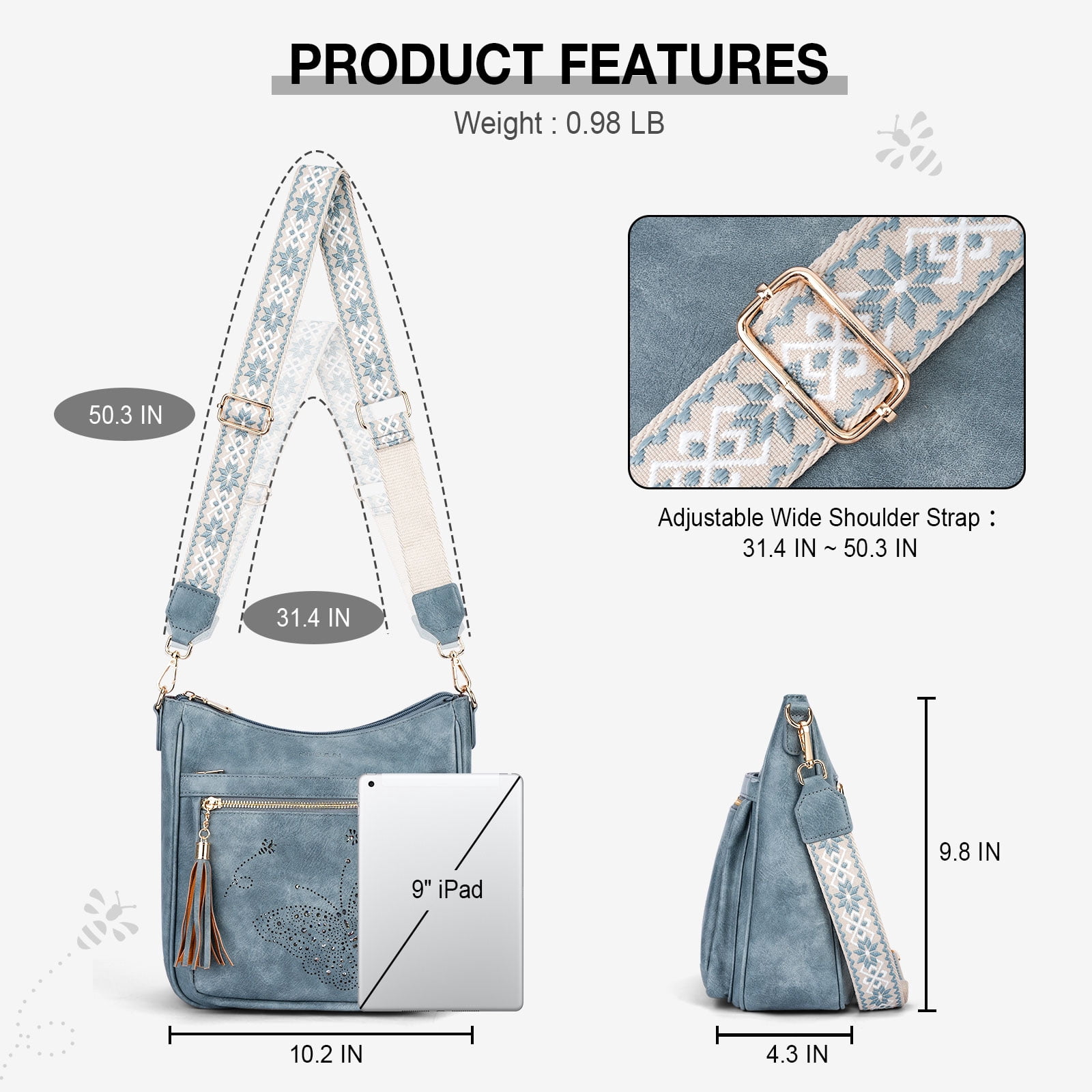 [Mother’s Day Gift Present] APHISON Ladies Crossbody Bags Lightweight Shoulder Bags, Crossbody Purse With Adjustable Strap For Daily Life