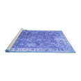 thumbnail image 2 of Ahgly Company Machine Washable Indoor Round Abstract Blue Contemporary Area Rugs, 3' Round, 2 of 4