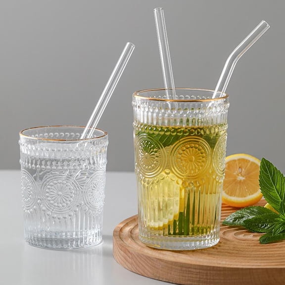 Tainini Transparent Glass Straws And Set An-t-i-lipstick Non-disposable Pregnant Women's Drinking Straws Washable