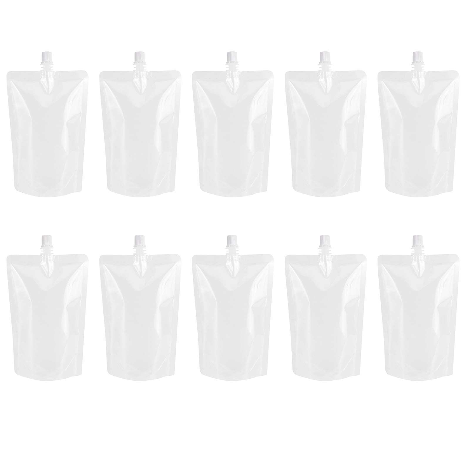 Etereauty 50Pcs Transparent Beverage Flasks Standing Liquor Pouch