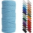 thumbnail image 1 of HSHDLDF Sky Blue Macrame Cord 3mm x 109yards, Colored Macrame Rope, 3 Strand Twisted Cotton Rope Macrame Yarn, Colorful Cotton Craft Cord for Wall Hanging, Plant Hangers, Crafts, Knitting, 1 of 7