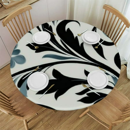 

Xllo0ord Dinner Decoration Washable Table Cover Mandala Vintage Floral Pattern Snowflake Tablecloth Decoration Farmhouse Kitchen Tablecloth Abstract White and Black