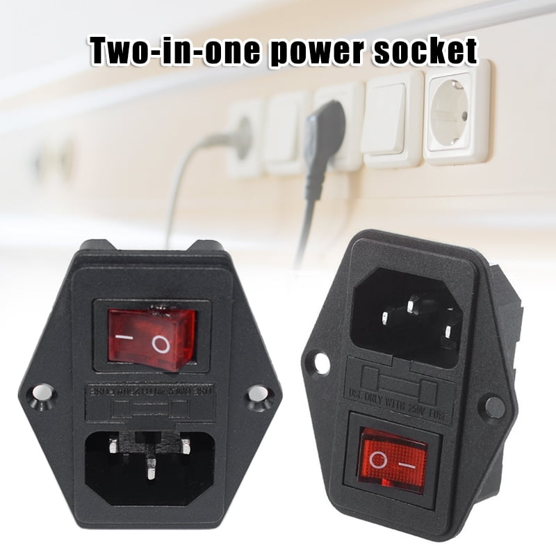 Arcade Cabinet Switched Power Socket Cnnector AC 250V Lighting with Fuse Holder 