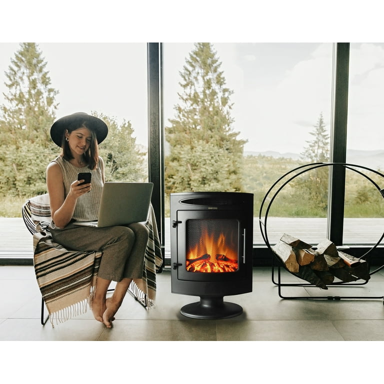 Cambridge 1500W Freestanding Electric Fireplace Heater in Black with Log  Display - Walmart.com