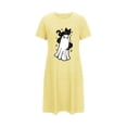 thumbnail image 4 of Cxenplz Womens Halloween Nightgown Casual Summer Fall Crewneck Short Sleeve T Shirt Deess Soft Loose Print Tunic Shirt Pajamas Sleepwear on Clearance, 4 of 4