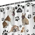 thumbnail image 3 of Bulldog Dog and Footprints Shower Curtain 72"x72" ,Bathroom Decorative Shower Curtains Set with 12 Hooks,Modern Waterproof Washable Shower Curtain, 3 of 6