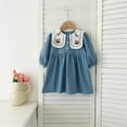 thumbnail image 2 of Girls Elegant Floral Embroidered Dress with Puff Sleeves and Flowy Skirt, 2 of 4