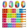 thumbnail image 2 of 32 PCS Pop it Fidget Bracelets Toy, Adjustable Rainbow Party Favors, Anti-Anxiety Stress Relief Wristband Set, Push Bubbles Sensory Autistic Pack Kids All Ages Toddler Adult Gift, 2 of 6