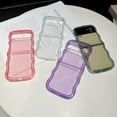 thumbnail image 4 of Clear Case for Samsung Galaxy Z Flip 3(2021)/ Z Flip 4(2022), Cute Curly Wave Frame Shape Soft Slim Shockproof Protective Phone Case for Samsung Z Flip 3/ Z Flip 4,Green, 4 of 10