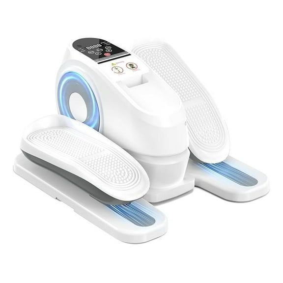 2025 Under Desk Elliptical Machine, Electric Ellipse Leg Exerciser Pro with 16 Adjustable Speed, Quiet and Fully Assembled with Control & Non-Slip Foot Straps White New