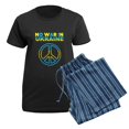 thumbnail image 5 of CafePress - No War In Ukraine Support American Ukraini Pajamas - Women's Short Sleeve Print T-Shirt and Pants Dark Cotton Pajama Set, 5 of 7