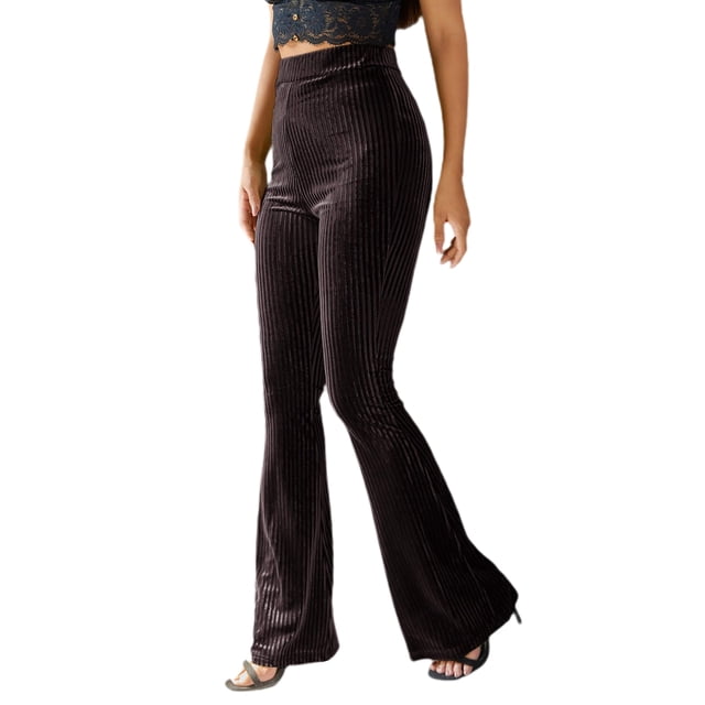 Mialoley Women's Bootcut Yoga Pants Tummy Control Workout Bootleg Velvet Lounge Active Trouser Sweatpants