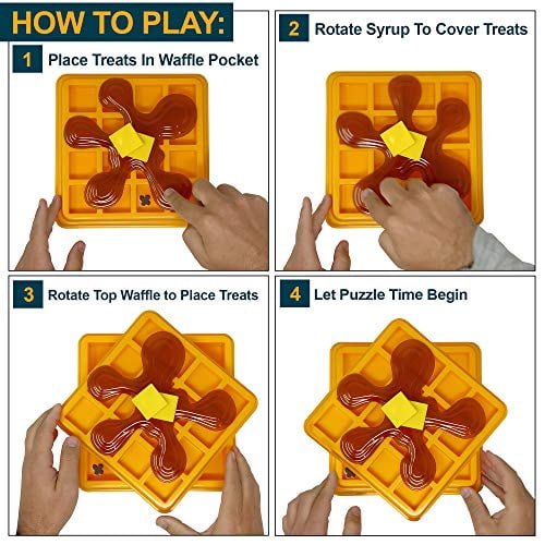 OurPets Waffle Interactive Puzzle Game Dog Toys (Dog Puzzle Dog Toy-Great Alternative to Snuffle Mat for Dogs and Slow Feeder Dog Bowls) Dog Puzzle, Cat Puzzle & Interactive Dog Toys for Dog Treats