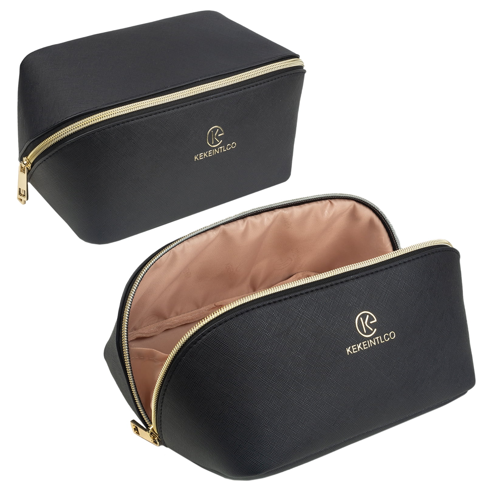 Keke Int'l Cosmetic Bags Portable Makeup Bag Opens Flat for Easy Access