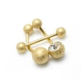 thumbnail image 4 of Belly Button Ring and Tongue Ring Barbell Package of 3 Sand Finish CZ Jewelry, 4 of 17