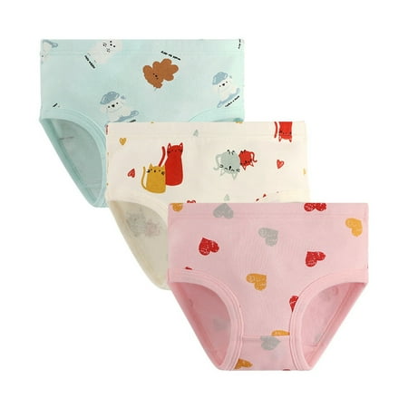 Akiihool Panties for Toddler Girls Girl s Panties Underwear Girls Panty Briefs Cotton Training Undies(White 3-4 Years)