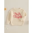 thumbnail image 4 of Toddler Baby Boy Girl Christmas Knit Sweater Letter Embroidery Long Sleeve Sweater Pullover Warm Fall Winter Top Clothes, 4 of 8