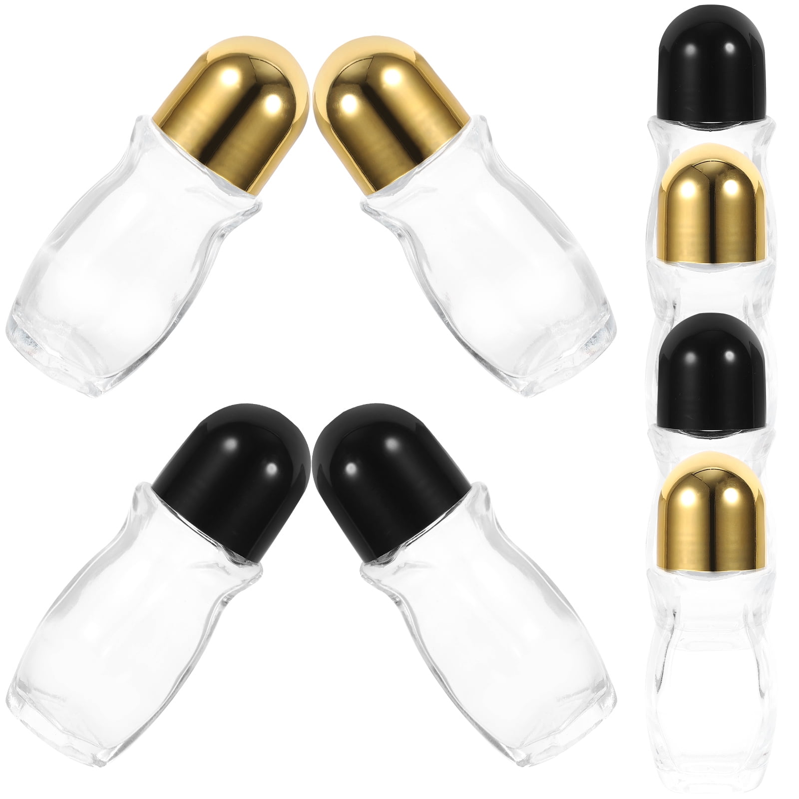 HEMOTON 8Pcs 30ML 50ML Glass Roller Bottles Essential Oil Bottles Empty Bottles Packaging Bottles Travel Bottles with Lid