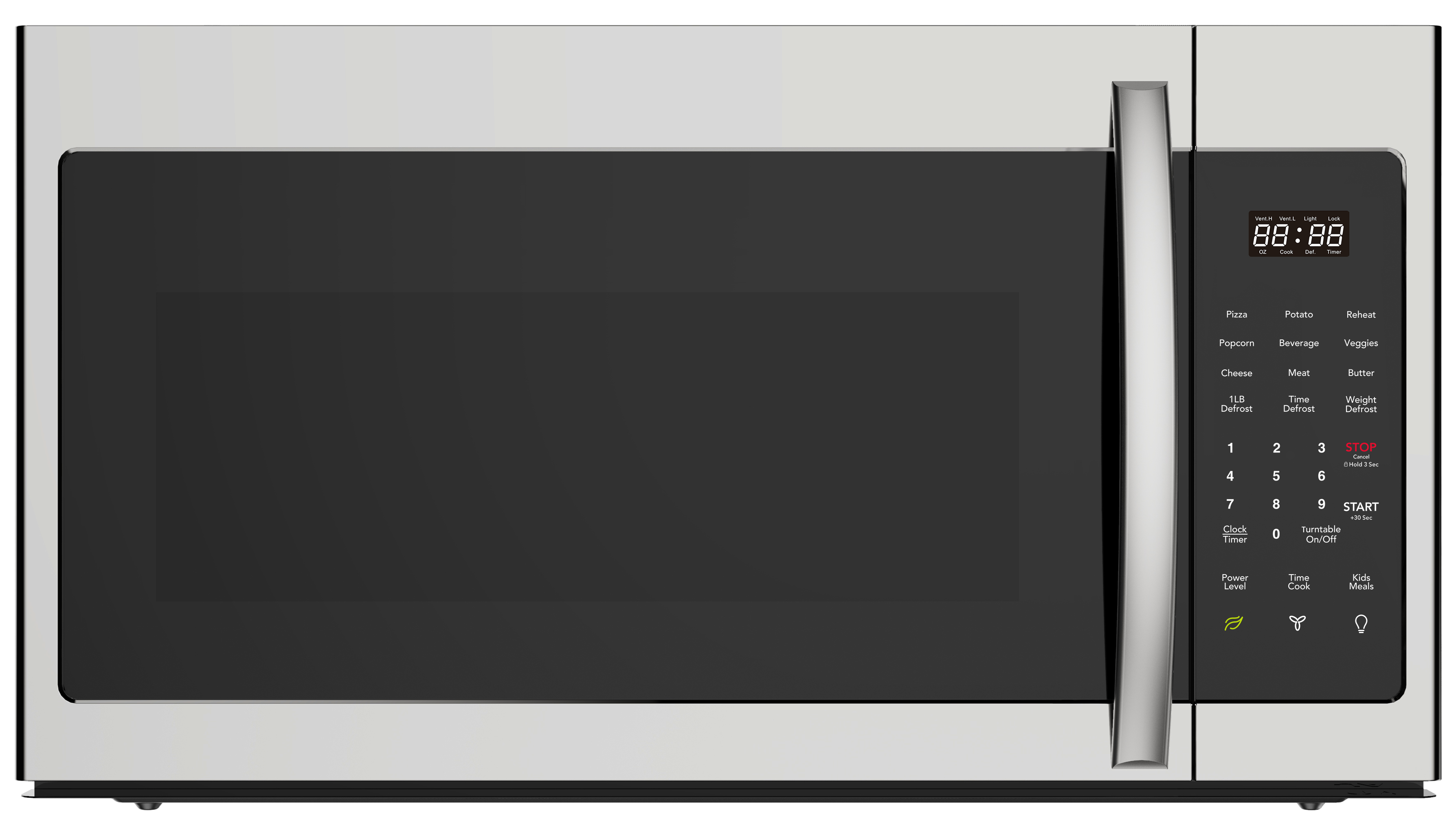 Magnavox 1.7 cu ft 1000 Watt 300 CFM Over the Range Microwave Oven, LED Display Child Lock, Stainless Steel