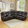 thumbnail image 3 of Bonzy Home 5‑Seat Reclining Chair Sofa with Center Console, Hidden Storage & Cup Holders Couch for Living Room & Meeting Room, 3 of 9