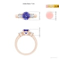 thumbnail image 6 of ANGARA Natural 1.45 ct Tanzanite and Diamond Three Stone Engagement Ring in 14K Rose Gold for Women (Size-7mm) | December Birthstone, Anniversary, Jewelry Gift for Women | Natural Tanzanite Ring, 6 of 10