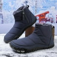 thumbnail image 3 of Women Men Winter Snow Boots Barefoot Shoes Warm Fur Lined Minimalist Wide Toe Box Zipper Closure Non Slip Chelsea Ankle Boots, 3 of 10