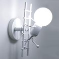 thumbnail image 4 of Lampe Murale Humanoïde Intérieure E27 Style Industriel Moderne Simple 220v Ampoule Non Incluse (Blanc), 4 of 5