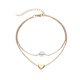 thumbnail image 1 of Tobilleras boho de doble capa para mujer con colgante de perlas en forma de corazón, cadenas para los pies y pulsera de playa con forma de corazón, 1 of 7