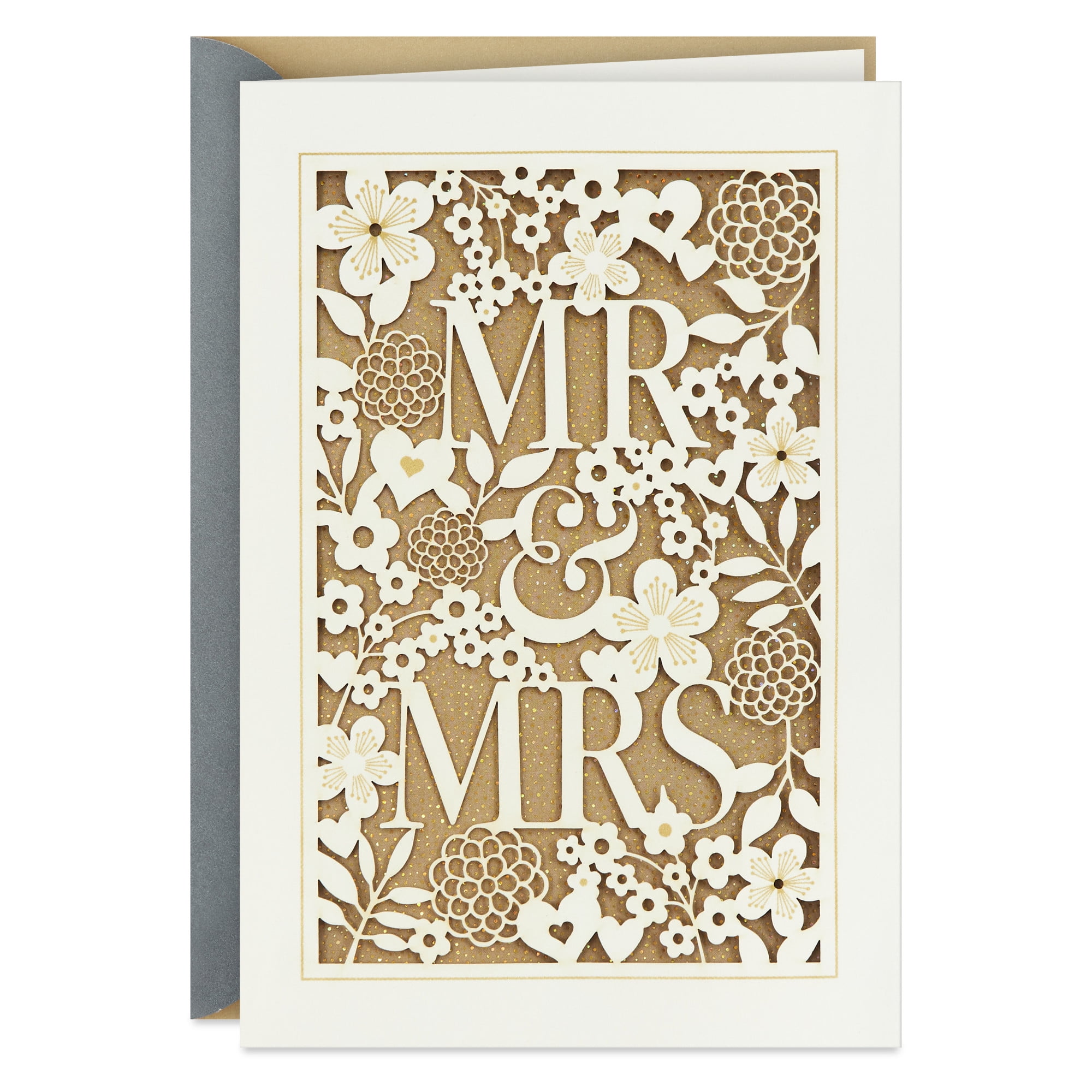 Hallmark Wedding Card (Elegant Lace Mr. and Mrs.)