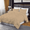 thumbnail image 2 of EASYCOT 800 TC Soft 100% Egyptian Cotton 3 Pieces Pinch Pleated Duvet Cover Set Taupe , Alaskan King (132x120), 2 of 6