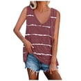 thumbnail image 2 of TrendVibe365 Womens Tank Tops Loose Fit Summer Tunic Stripe Shirts Sleeveless Tees Blouse V Neck Tshirts Loose Fit Pullovers Outfits, 2 of 4